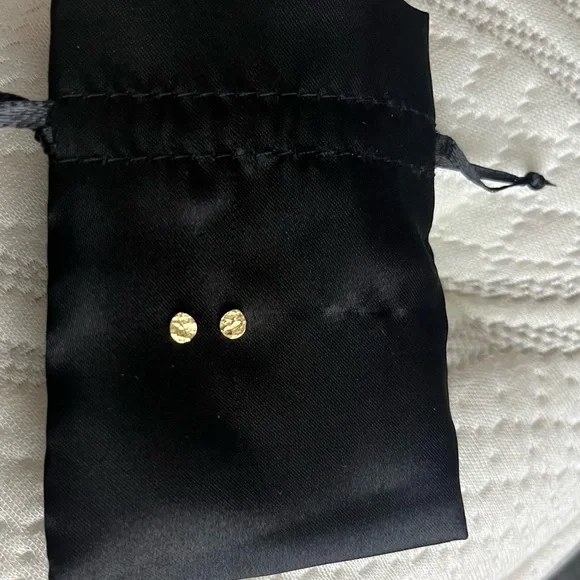 Gorjana Gold Hammered Chloe Stud Earrings - Picture 2 of 4